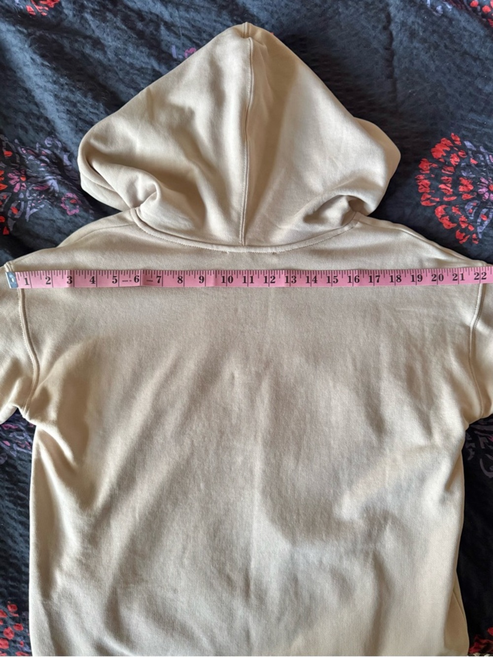 Kaos Beige Hoodie Mini Dress with Ruffle Hem cotton Hood Dress - Picture 5 of 6